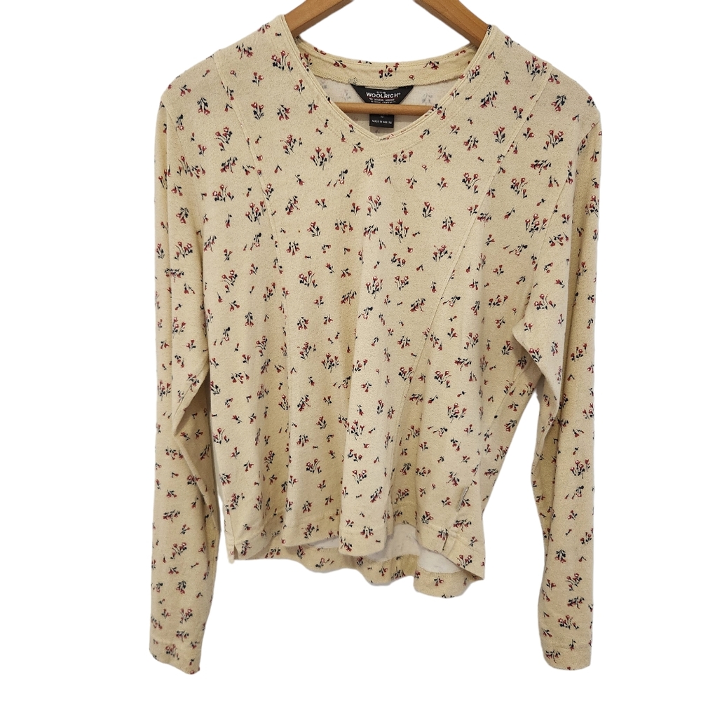 Woolrich Cream Floral Long Sleeve Tee